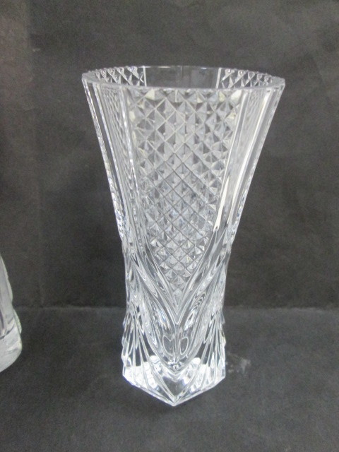 クリスタル花瓶 曽我ガラス（バラ柄）１４ｃｍ　クリスタルダルク　花瓶　フランス製　２個で未使用　　_画像5