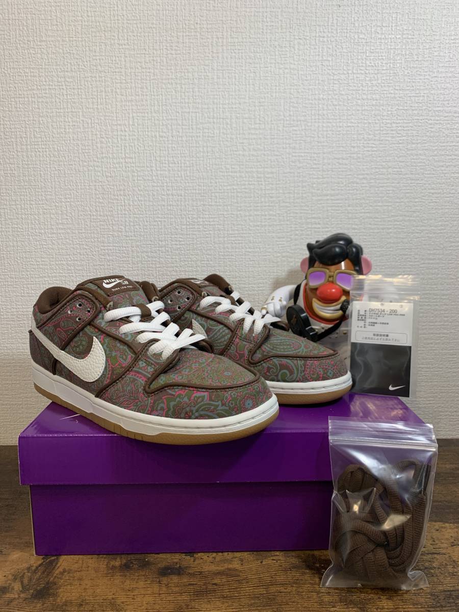 未使用に近い!!【NIKE SB DUNK LOW PRM (Brown Paisley) DH7534-200】ナイキ　エスビー　ダンク　ロー　ブラウン　ペイズリー