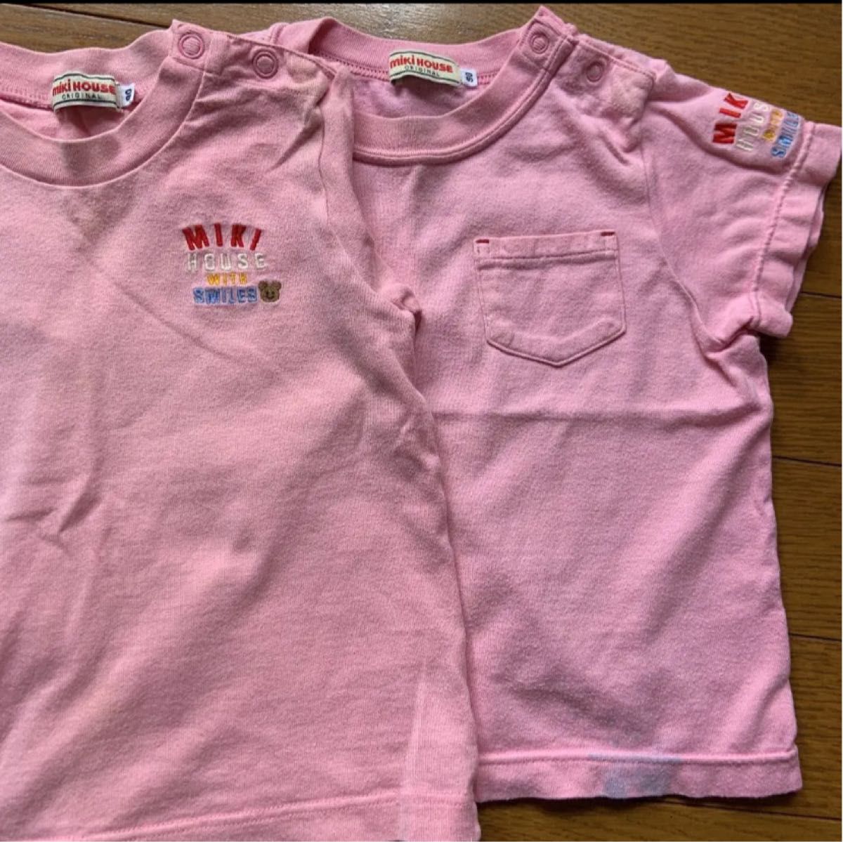 ２枚セット　ミキハウス サイズ90  半袖&長袖　Tシャツ　ピンク