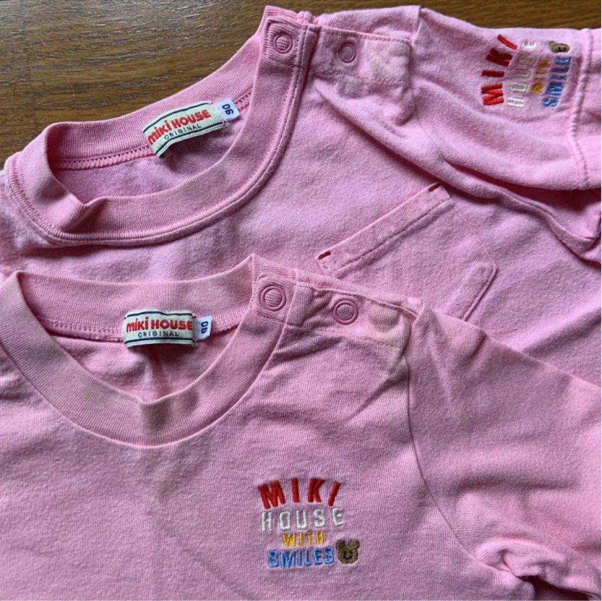 ２枚セット　ミキハウス サイズ90  半袖&長袖　Tシャツ　ピンク