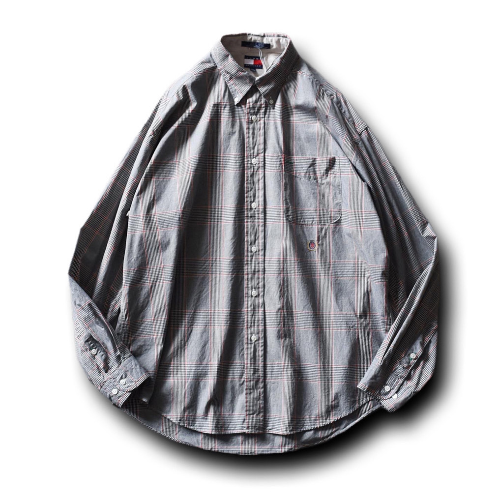 90s TOMMY HILFIGER ボタンダウンシャツ 表記XL / トミーヒルフィガー BDシャツ ビッグサイズ 古着 USA ビンテージ_画像1