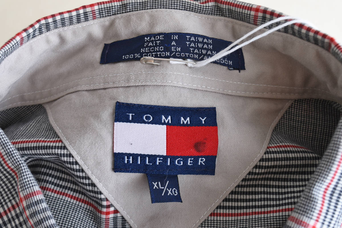 90s TOMMY HILFIGER ボタンダウンシャツ 表記XL / トミーヒルフィガー BDシャツ ビッグサイズ 古着 USA ビンテージ_画像6