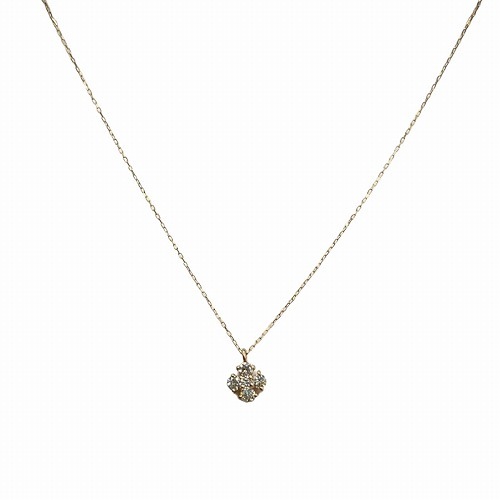 K18PG D0.20ct 0.77g ネックレス ピンクゴールド 花 レディース アクセサリー ダイヤモンド ダイヤネックレス 【中古】