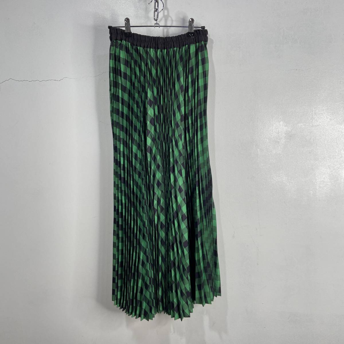 送料無料☆BEAMS BOY☆ビームスボーイ☆バッファローチェックプリーツスカート☆ロングスカート☆グリーン☆レディースFサイズ☆C23