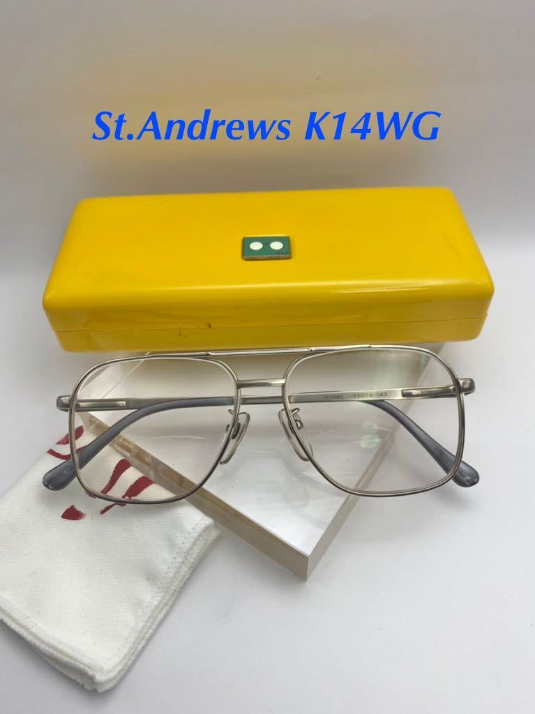 St. Andrews KWG 眼鏡 高級美品 k 金無垢 フレーム ホワイト