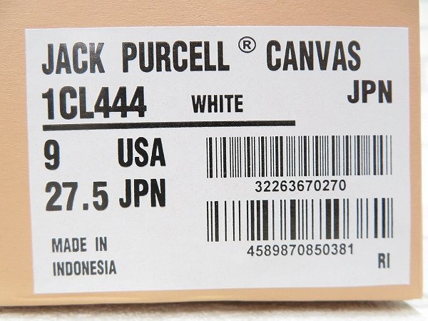2S6848/未使用品 CONVERSE ADDICT JACK PURCELL 1CL444 コンバースアディクト ジャックパーセル スニーカー 27.5cmの画像7