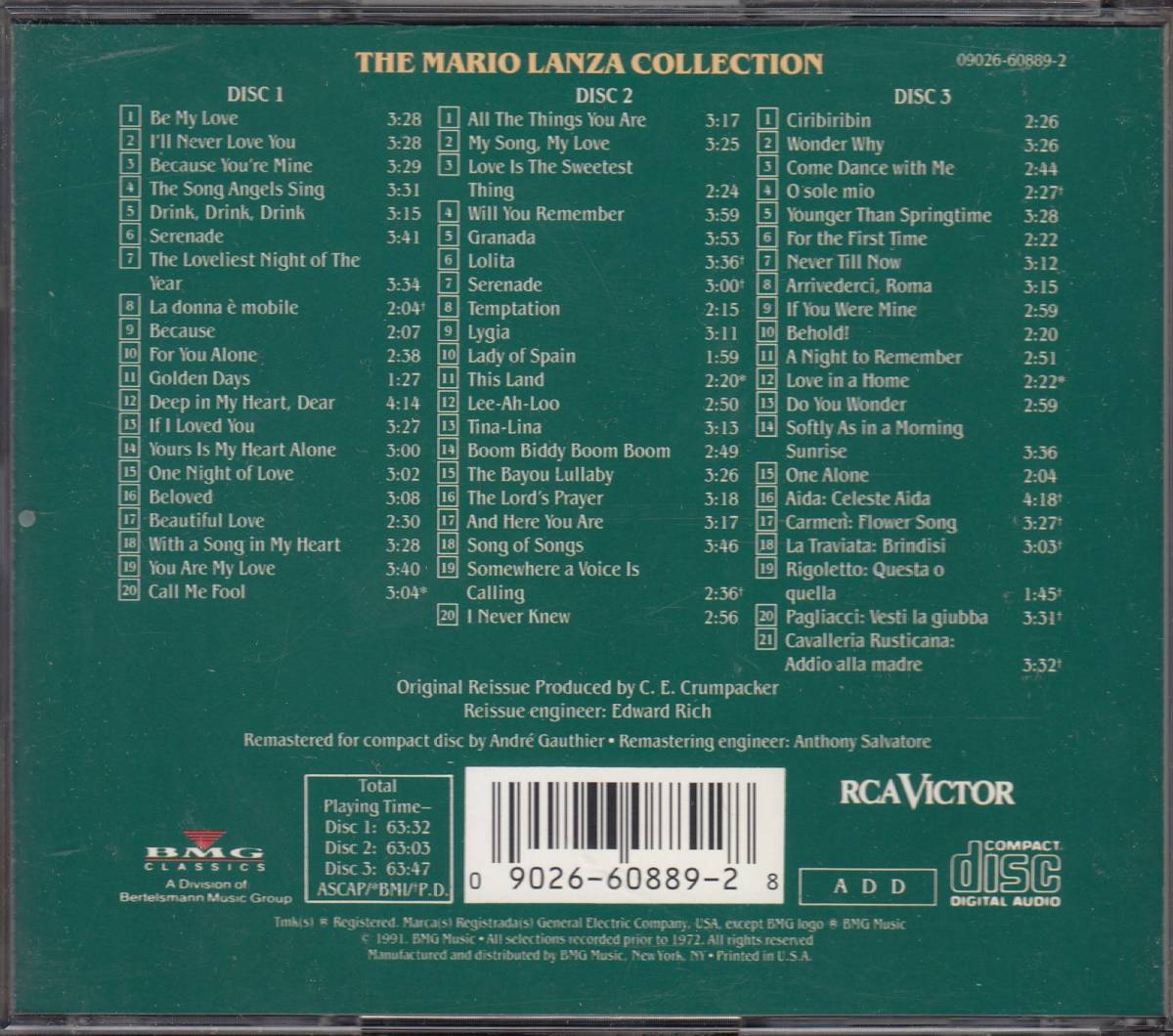 輸 Mario Lanza The Mario Lanza Collection 3CD◆規格番号■◆送料無料■即決●交渉有_画像2