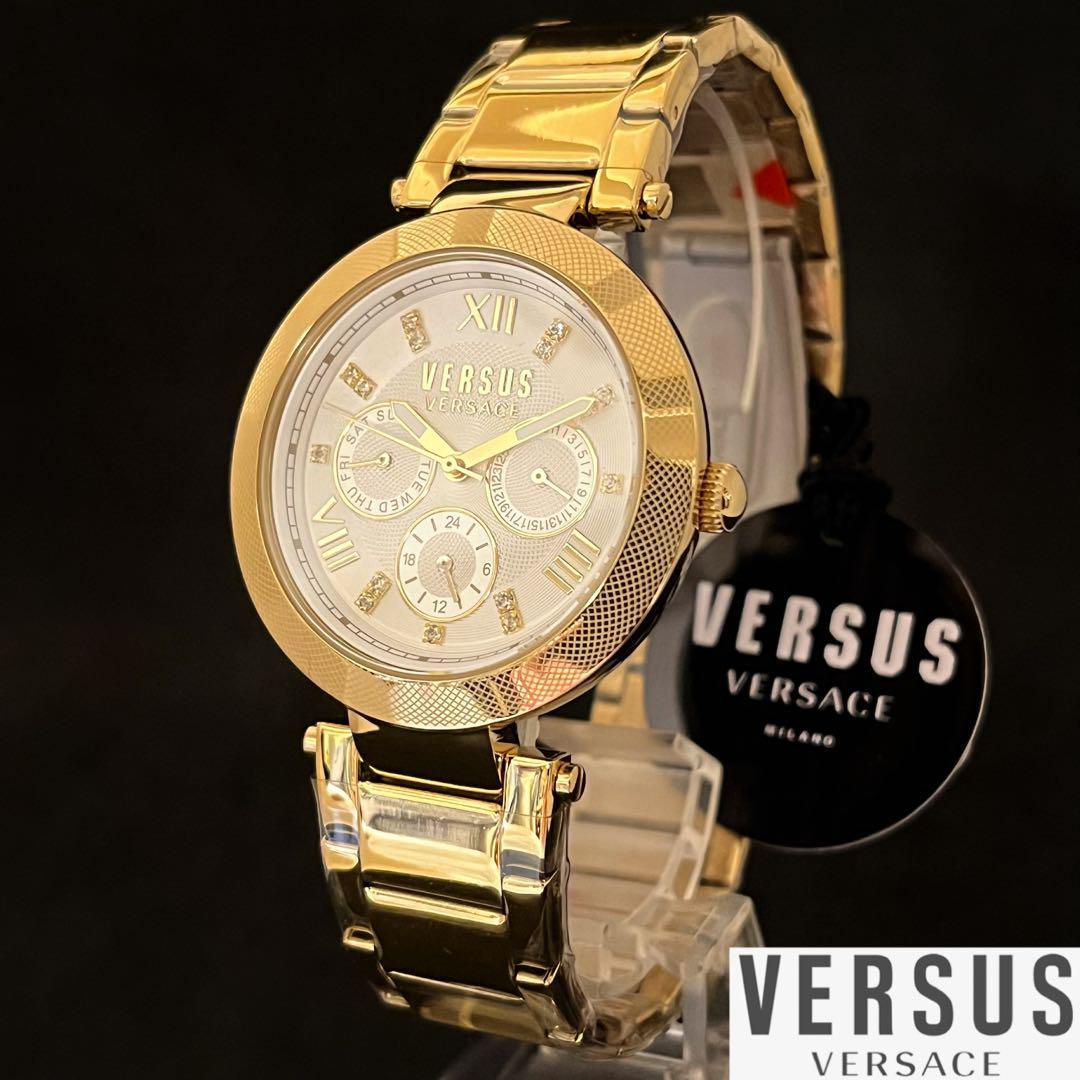 【激レア】Versus Versace/ベルサス ベルサーチ/レディース腕時計/プレゼントに/女性用/ヴェルサス ヴェルサーチ/ゴールド.ホワイト色/希少の画像2