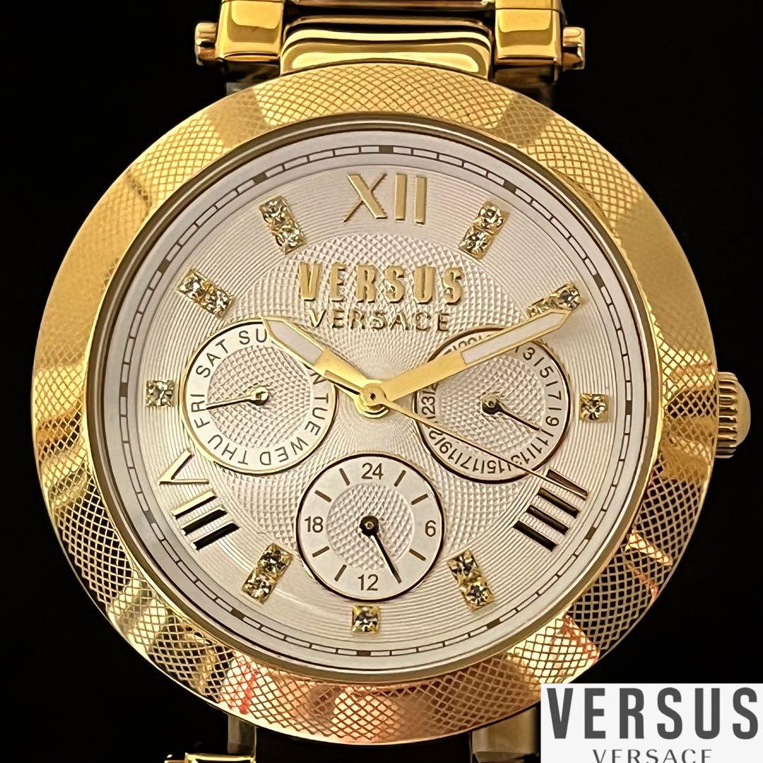 【激レア】Versus Versace/ベルサス ベルサーチ/レディース腕時計/プレゼントに/女性用/ヴェルサス ヴェルサーチ/ゴールド.ホワイト色/希少の画像3