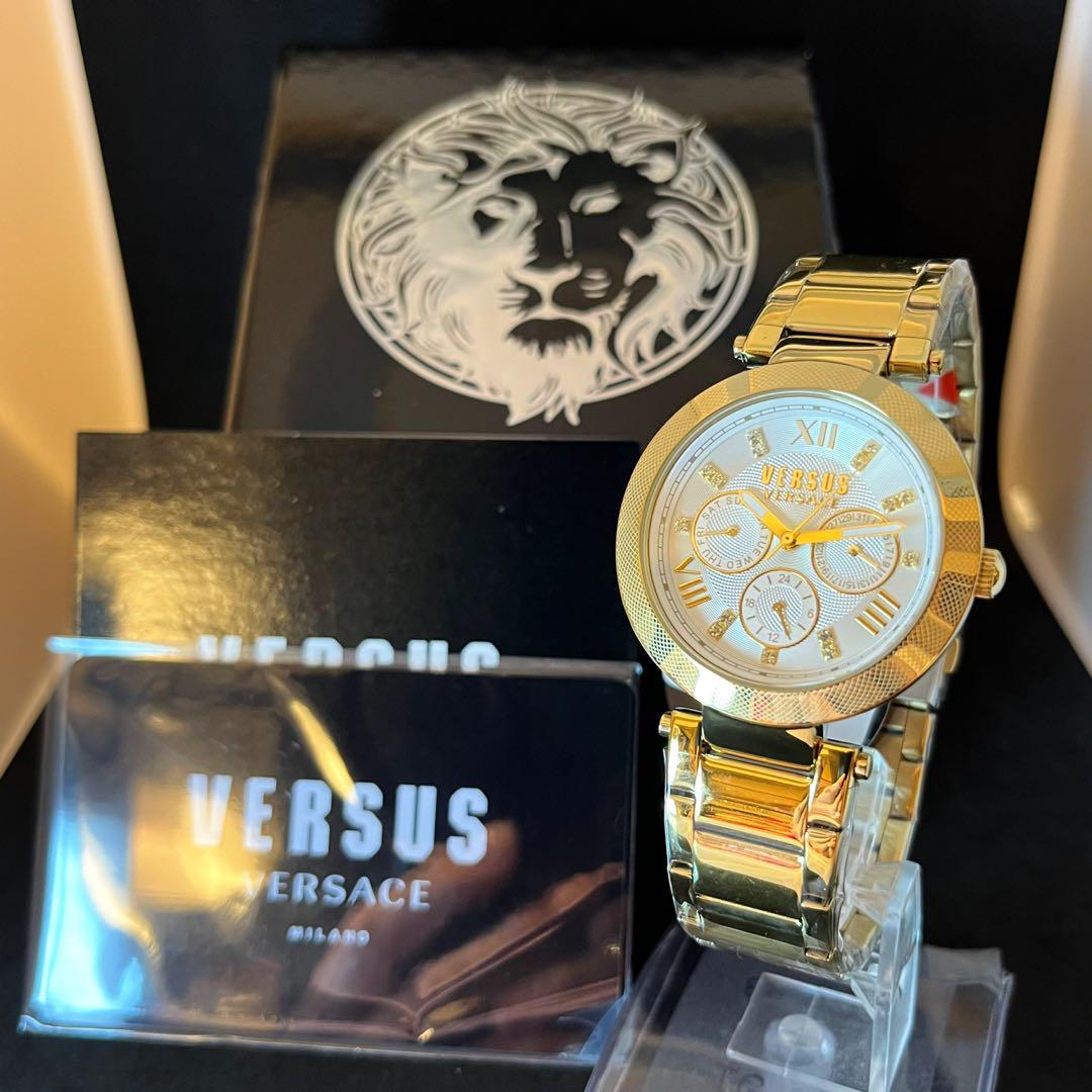 【激レア】Versus Versace/ベルサス ベルサーチ/レディース腕時計/プレゼントに/女性用/ヴェルサス ヴェルサーチ/ゴールド.ホワイト色/希少の画像10