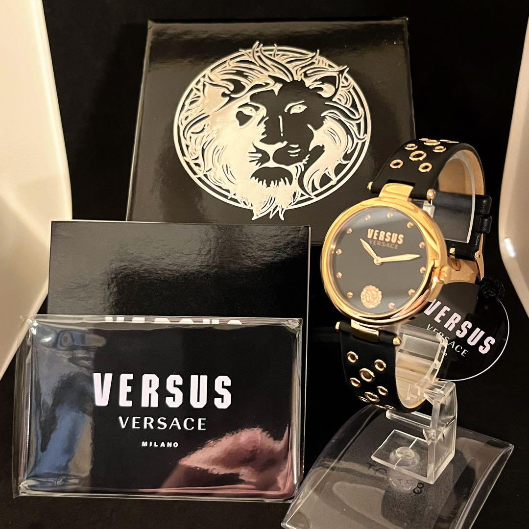 【激レア】Versus Versace/ベルサス ベルサーチ/レディース腕時計/プレゼントに/女性用/ヴェルサス ヴェルサーチ/ブラック.黒.ゴールド色/_画像10