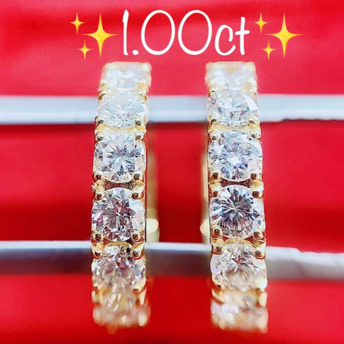 メーカー公式ショップ】 ※即決価格☆1.00ct☆ダイヤモンドK18フープ