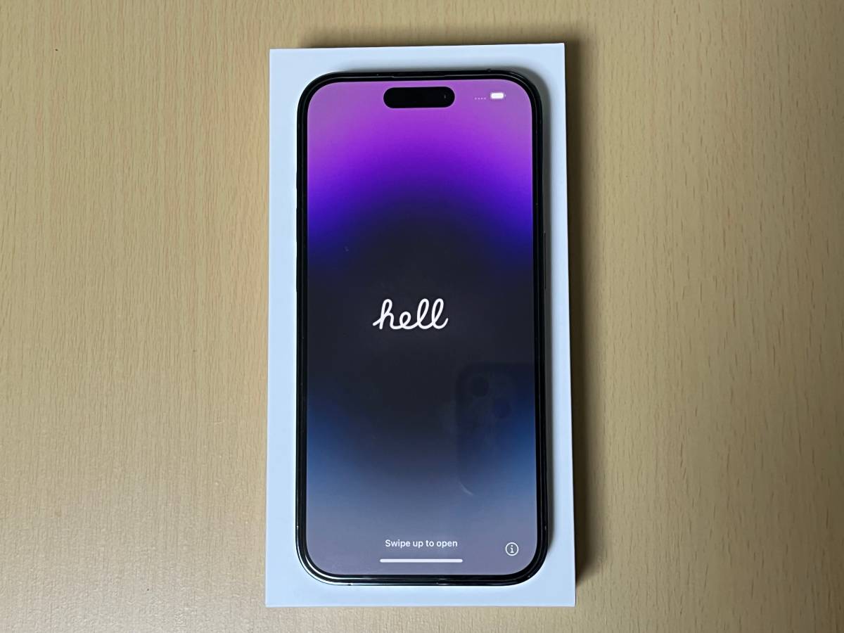 美品】Apple iPhone 14 Pro 128GB ディープパープル バッテリー最大