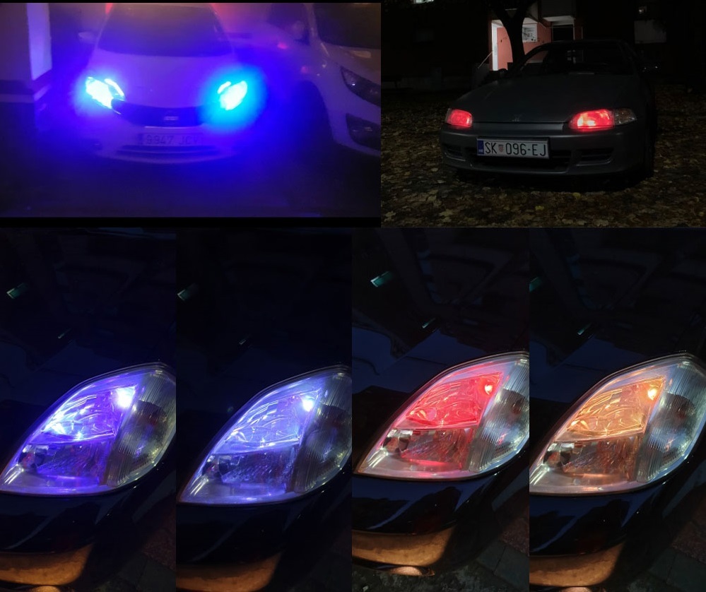 T10 LEDバルブ 4個セット リモコン操作 LED T10ウェッジ 明るさ切替 20色 調色 ポジションランプ ライト 車 の画像4