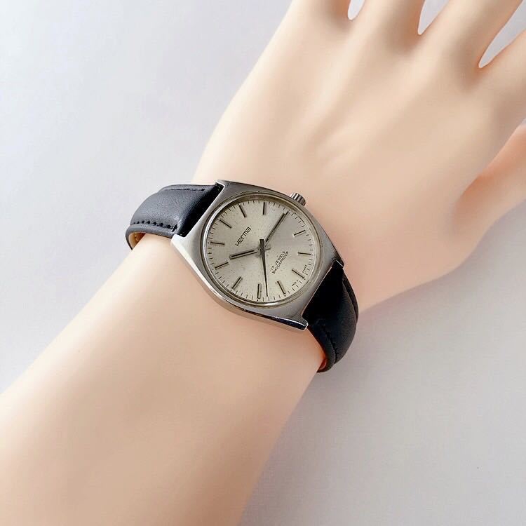 稀少 ビンテージ フランス製 Herma 17石 メンズ手巻き腕時計 稼動品 