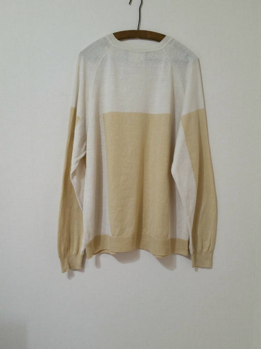  sexy .! Italy made Salvatore Ferragamo wonderful color taste. bai color switch linen knitted flax sweater size L