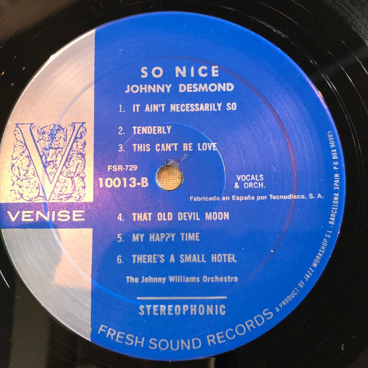 Johnny Desmond / So Nice! LP Venise ・FRESH SOUND RECORDS_画像5