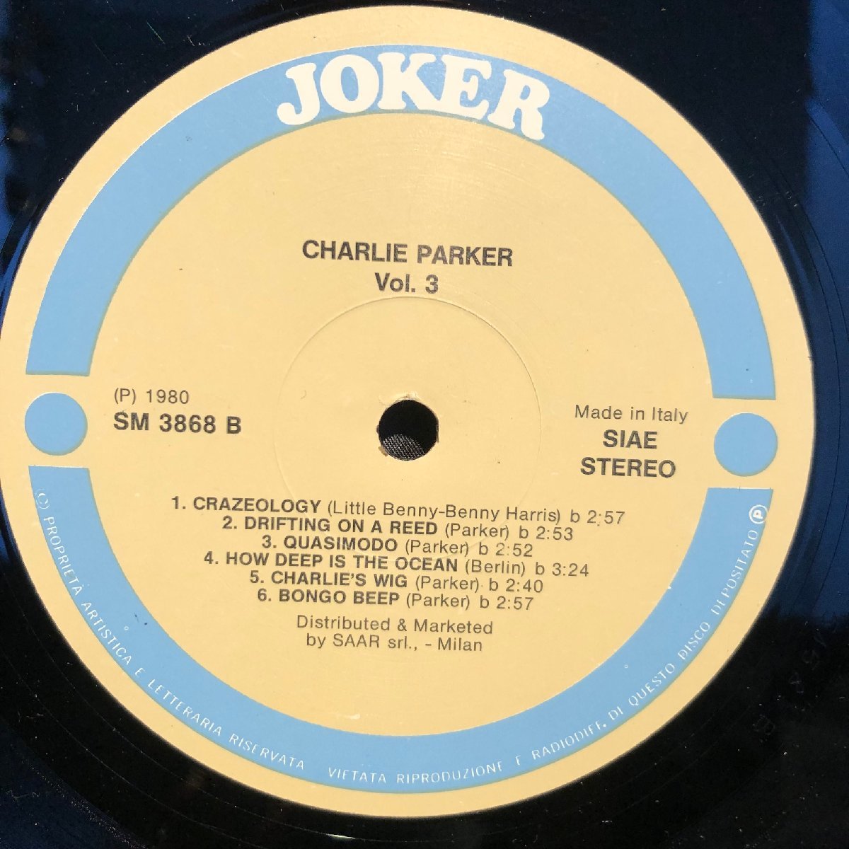 Charlie Parker / Quintet & Sextet Vol.3 LP Joker_画像5