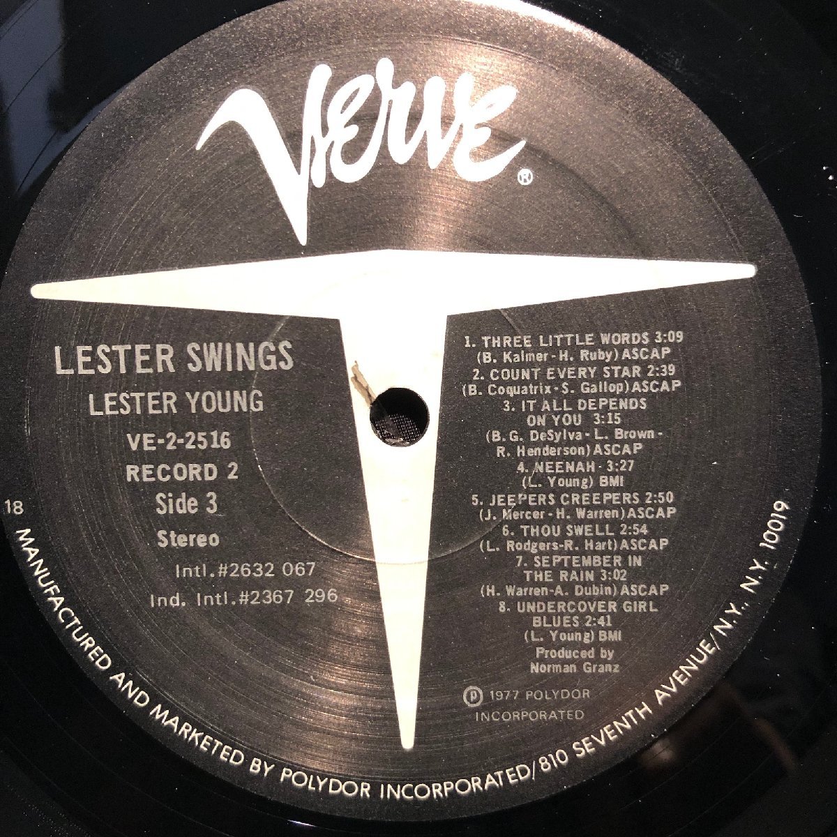 Lester Young / Lester Swings 2LP Verve Records_画像7