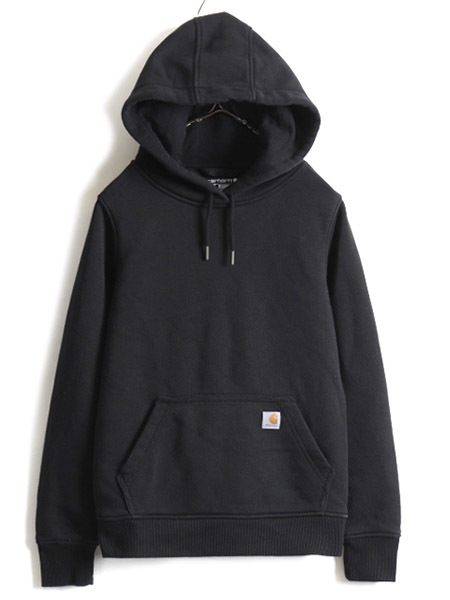 US企画 希少サイズ XS 人気 黒 ■ カーハート スウェット フード パーカー レディース / CARHARTT 裏起毛 トレーナー プルオーバー ワーク_画像1