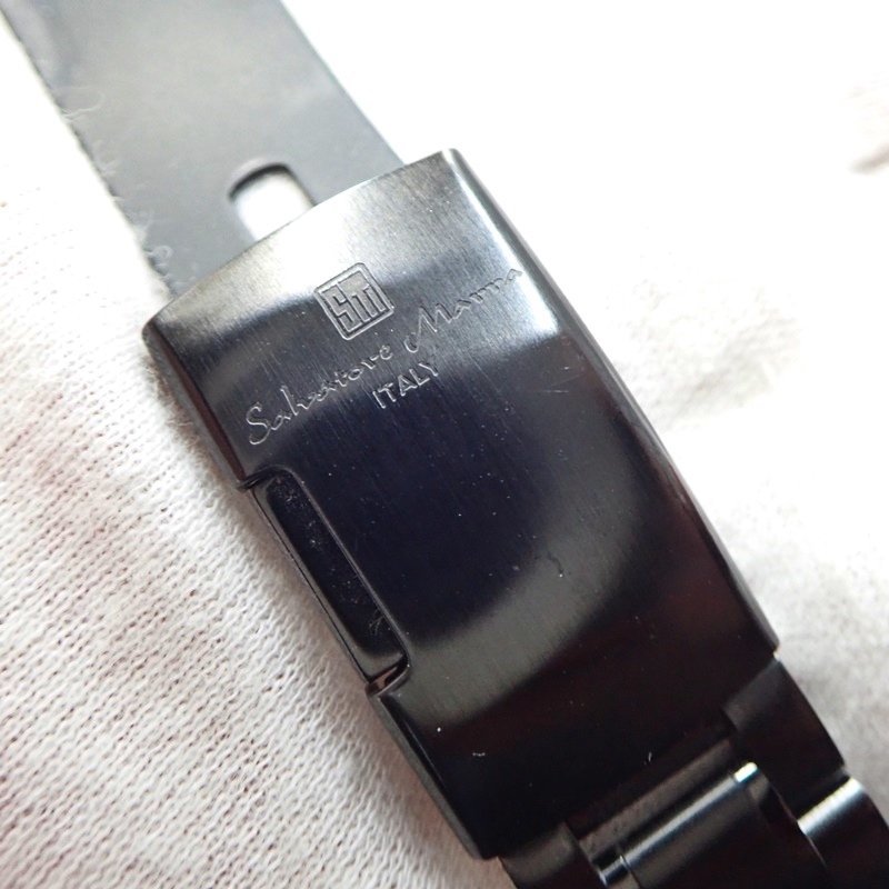 サルバトーレマーラ SM-8010B クロノグラフ デイト スモセコ 黒文字盤 クォーツ 40mm メンズ 腕時計 稼働品 Salvatore Marra_画像7