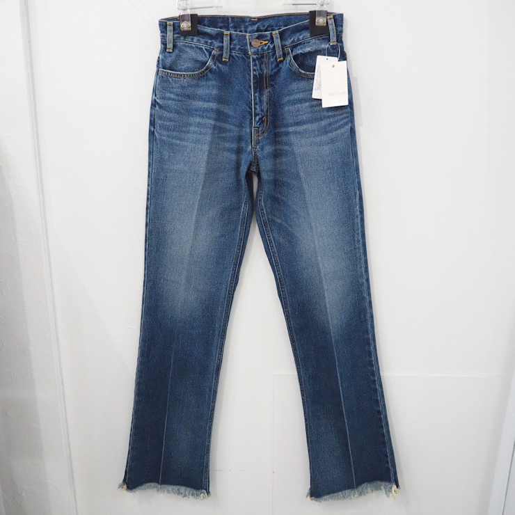 新品 定価29700円 ウィムガゼット DENIM フリンジ パンツ 青 ブルー 36 レディース S M フレア ブーツカット ジーンズ Whim Gazette デニム_画像2