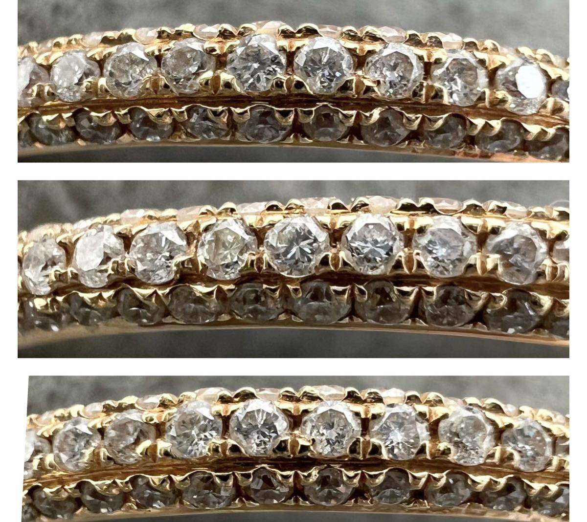 k18 天然 ダイヤモンド 0.45ct ダイヤ ハーフエタニティ リング