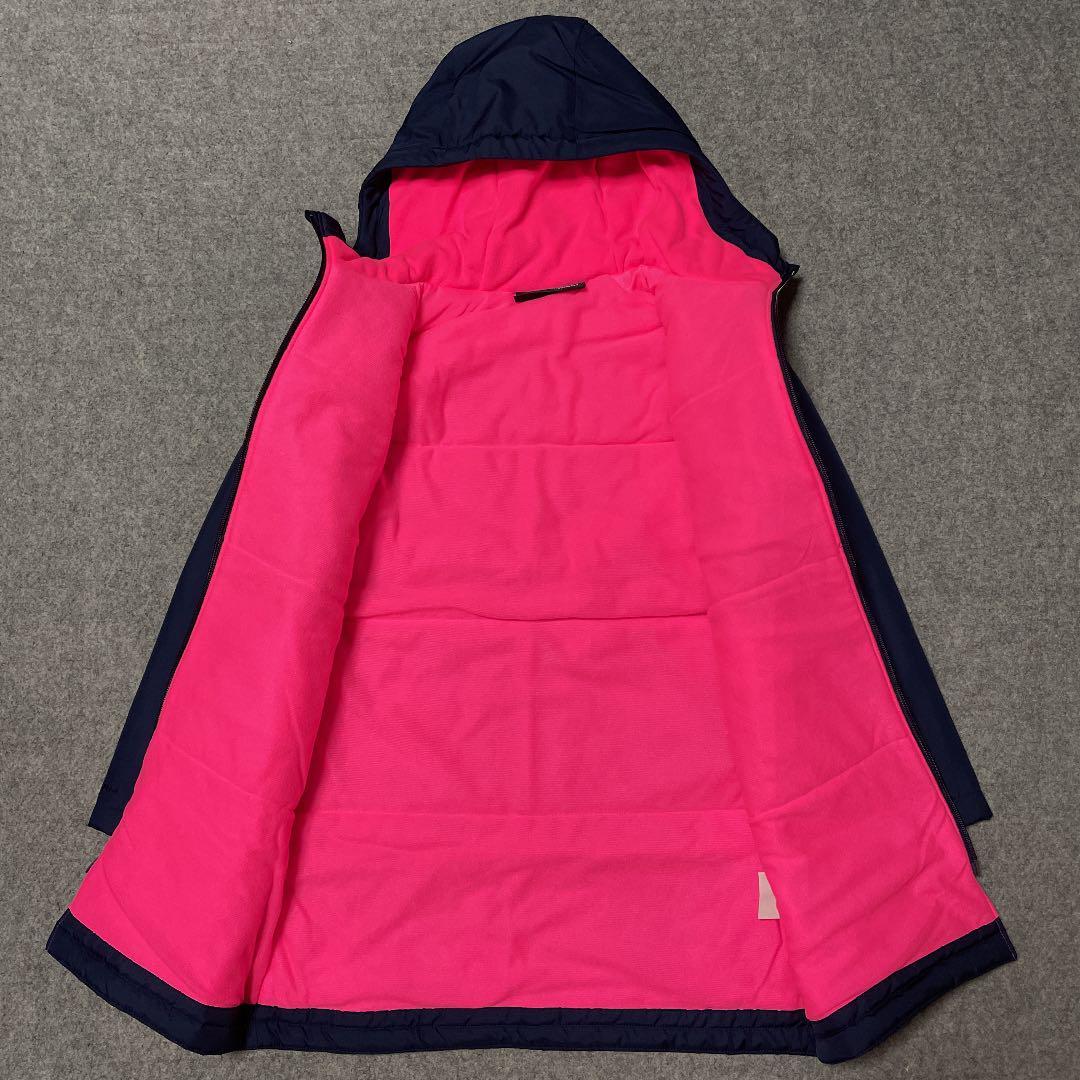 150cm ★新品 アンダーアーマー キッズ 子供用 ジュニア ベンチコート 中綿 ロングコート 防風 撥水 紺 WATER-REPELLENT 防寒 347322-409