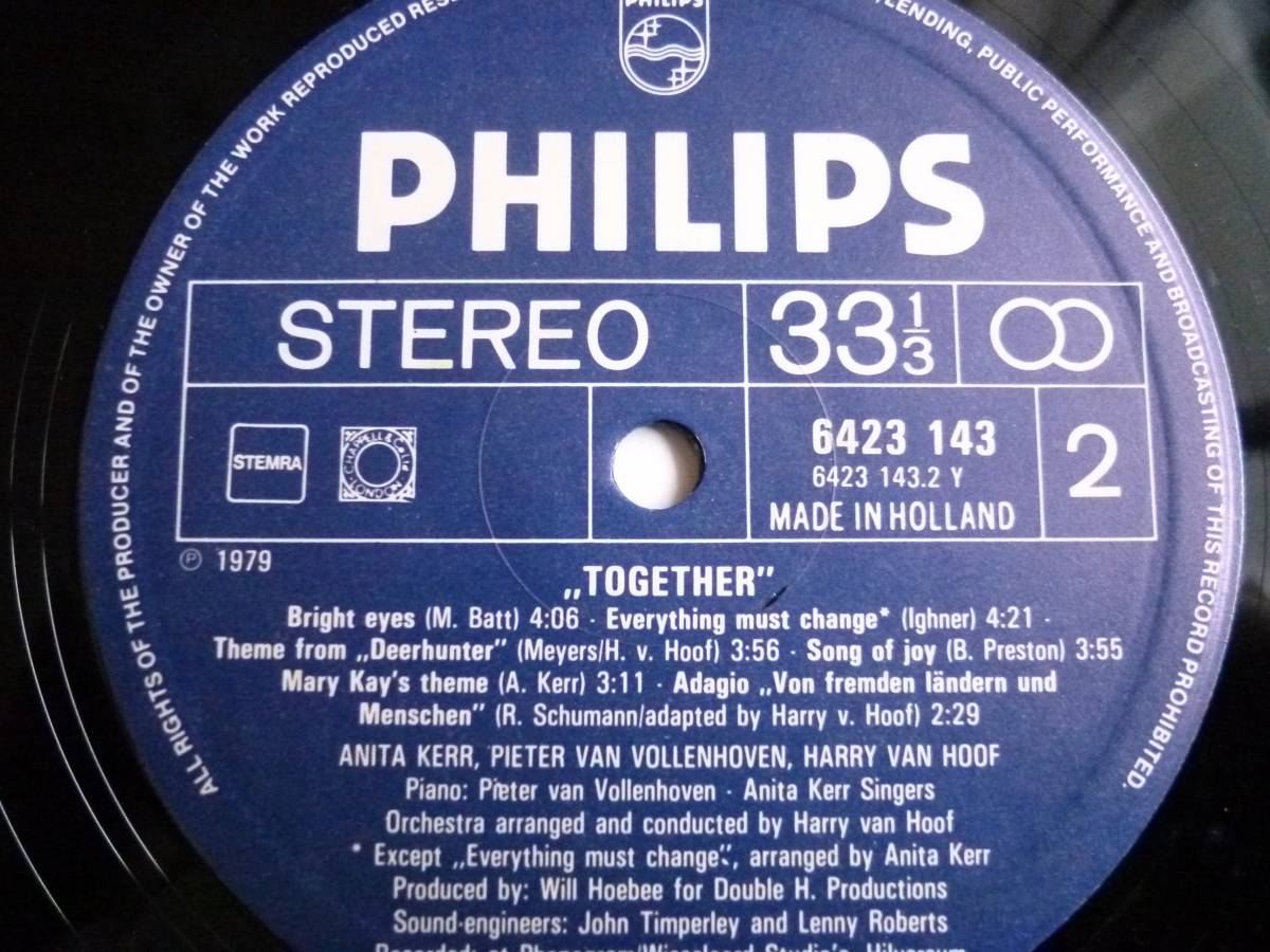 【試聴!!!】The Anita Kerr Singers Harry van Hoof, Pieter van Vollenhoven『Together』LP Soft Rock ソフトロック_画像4