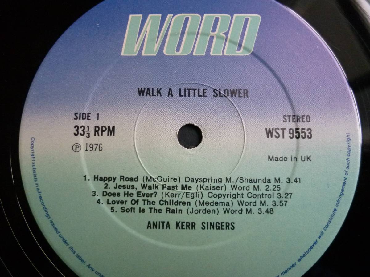 The Anita Kerr Singers『Walk A Little Slower』LP Soft Rock ソフトロック_画像3