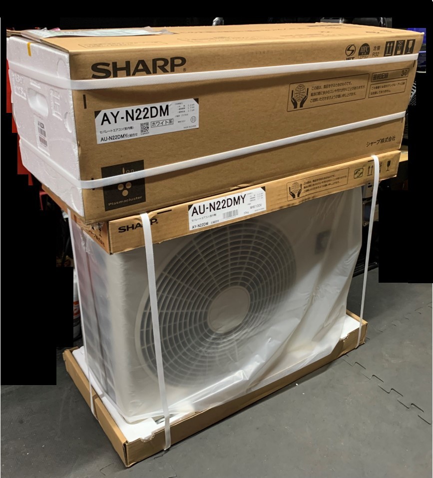 新品未使用 SHARP シャープ ルームエアコン AY-N22DM AU-N22DMY リモコン 2021年 プラズマクラスター7000搭載 冷房 暖房 シンプルエアコン