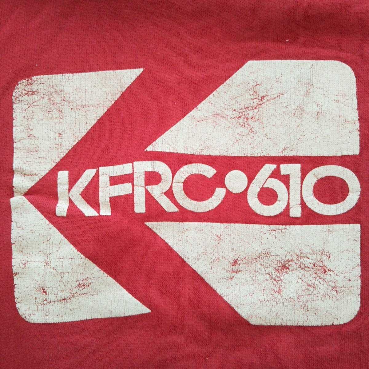 Vintage 50s60sv передний V Сан-Франциско радиостанция KFRC610 спортивная фуфайка M Made in USA