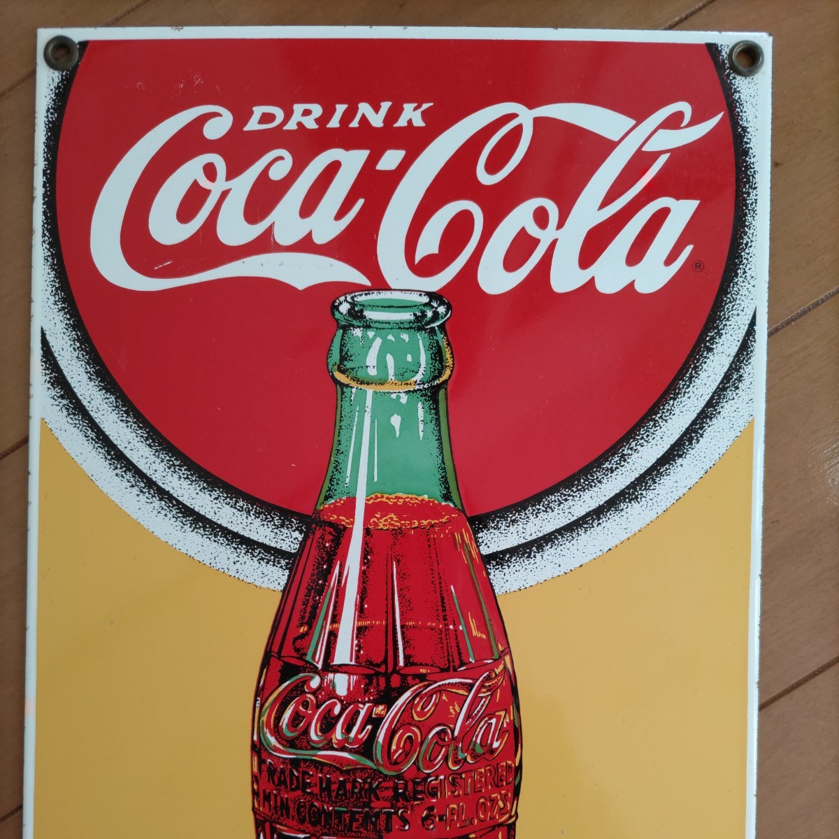 ヴィンテージ Coca-Cola コカ・コーラ Tasty together! サインプレート 38.5cmx18cm メタル656g ヘビーウエイト Ande Rooney社製