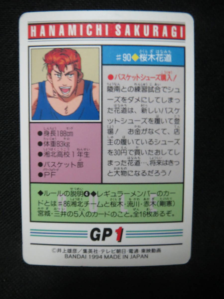 スラムダンク SLUM DUNK 桜木花道 HANAMICHI SAKURAGI 井上雄彦 集英社 BANDAI 1994 GP１_画像2