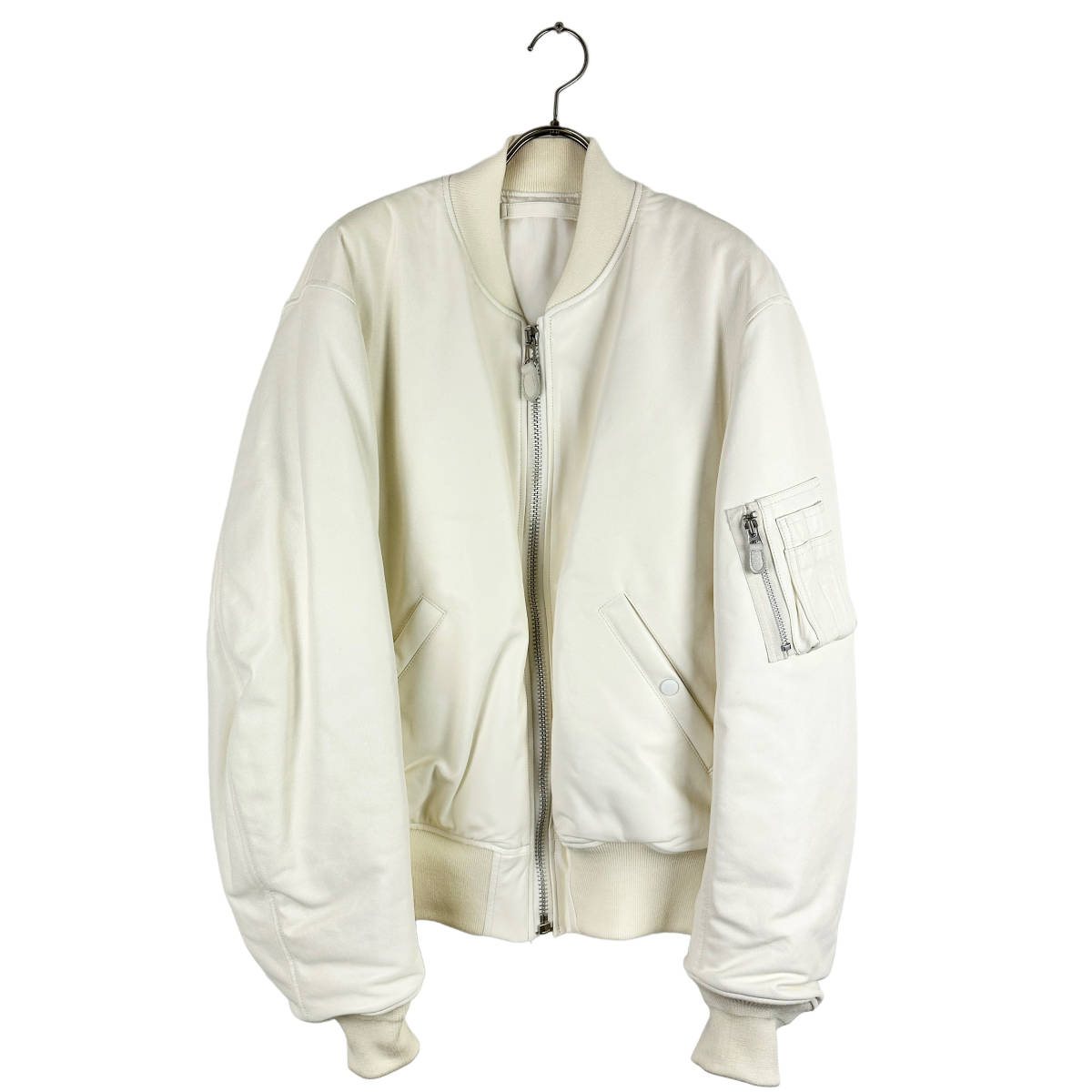 COMOLI (コモリ) leather bomber jacket (white)-