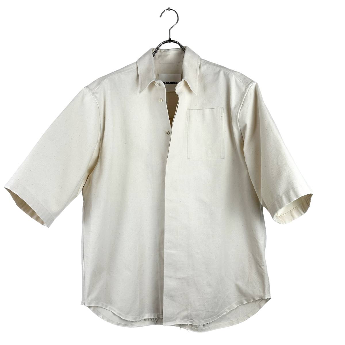 JIL SANDER（ジルサンダー）open collar no bottom shirt (beige)_画像1