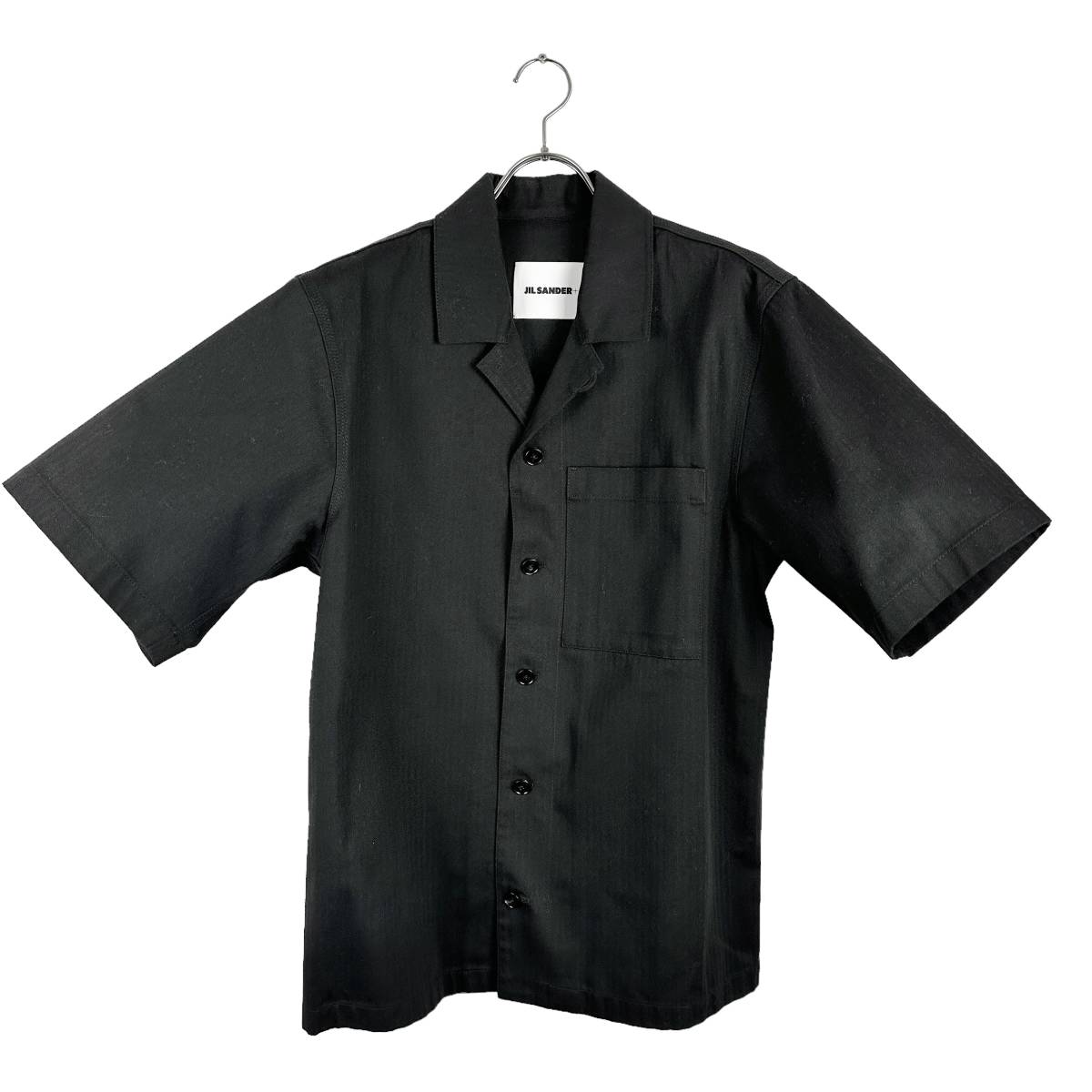 JIL SANDER（ジルサンダー）dark stripe short sleeve shirt (black)_画像1