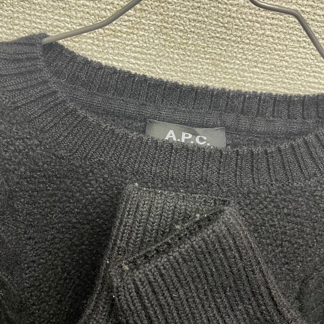 お買得 APC ウール ケーブルニット ブラック XS インナーにもOK_画像7