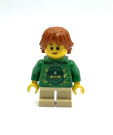 即決 新品 未使用　レゴ LEGO ミニフィグ　ミニフィギュア　シティ　ニンジャゴーファンの男の子　子ども　ロイドのTシャツ_画像1