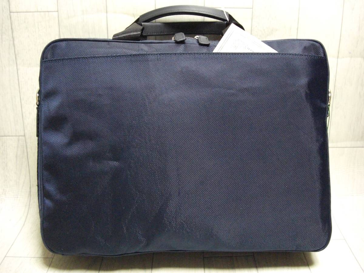  complete sale! limited amount! super hard-to-find! regular price approximately 10 ten thousand jpy . ultimate profit! burr stick cloth!3.+ pocket 6& shoulder cord attaching 2WAY document bag business bag! navy blue Hunting World 