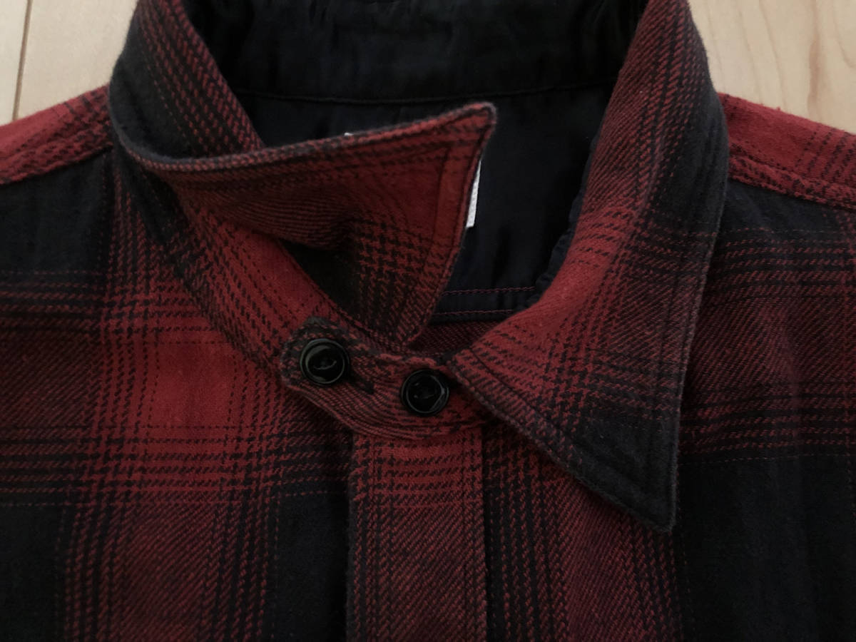 Pherrow's フェローズ ネルシャツ チェック 42 XL 赤黒_画像4