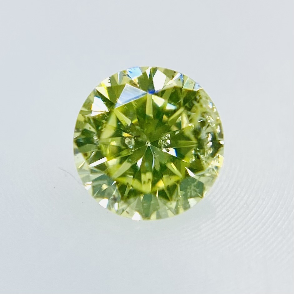 FANCY YELLOW GREEN 0.112ct RD/RT1887/CGL