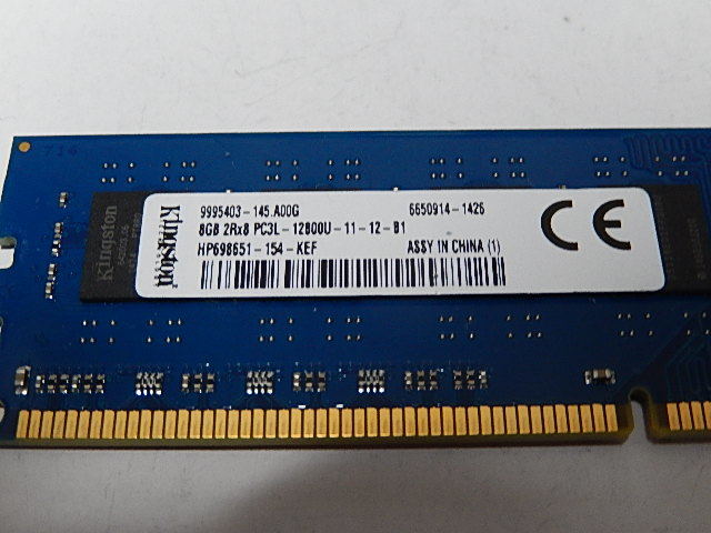 メモリ デスクトップパソコン用 Kingston 低電圧 1.35V DDR3L-1600 PC3L-12800 8GB 起動確認済みですの画像2