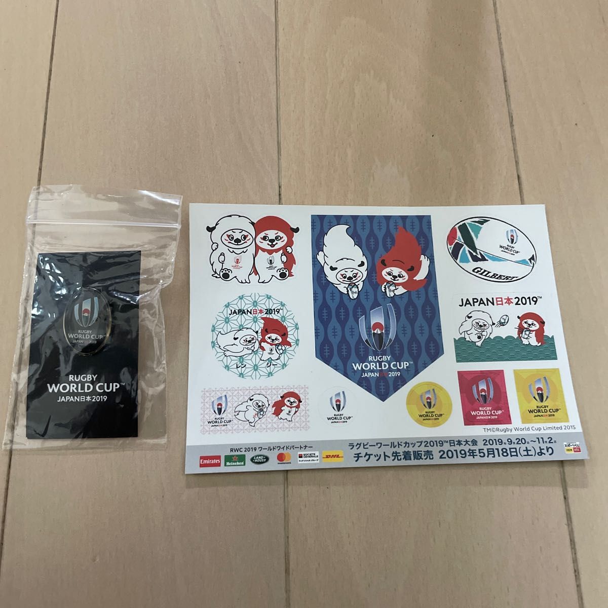 ラグビーワールドカップ ピンバッジ ステッカー シール セット