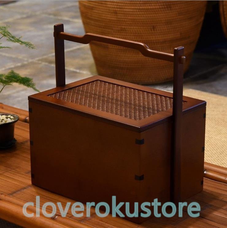 美品推薦★茶道具 収納ボッ クス 携帯ケース 茶盆を持つ 多機能茶具 漆器 収納 工芸品