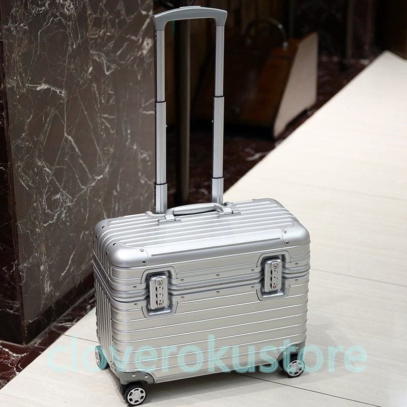 新入荷 品質保証 アルミスーツケース 18インチ シルバー 小型 アルミトランク 旅行用品 ロック キャリーケース キャリーバッグ