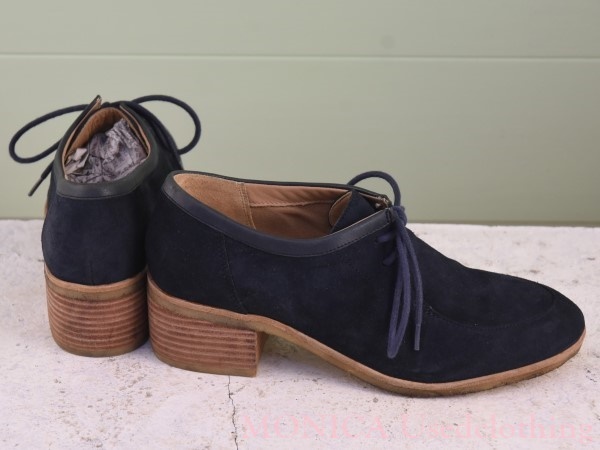MK020* Clarks Clarks lady's shoes suede navy blue 25.5cm
