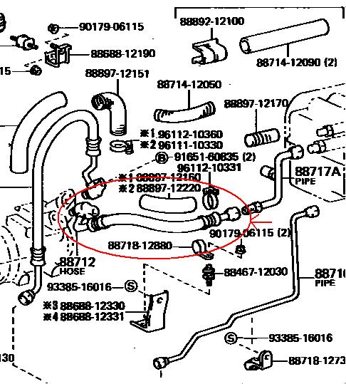 トヨタ純正新品 AE86 後期 エアコン 低圧サクションホース エアコンホース 低圧 サクションホース サクションパイプ トレノ レビン_画像4