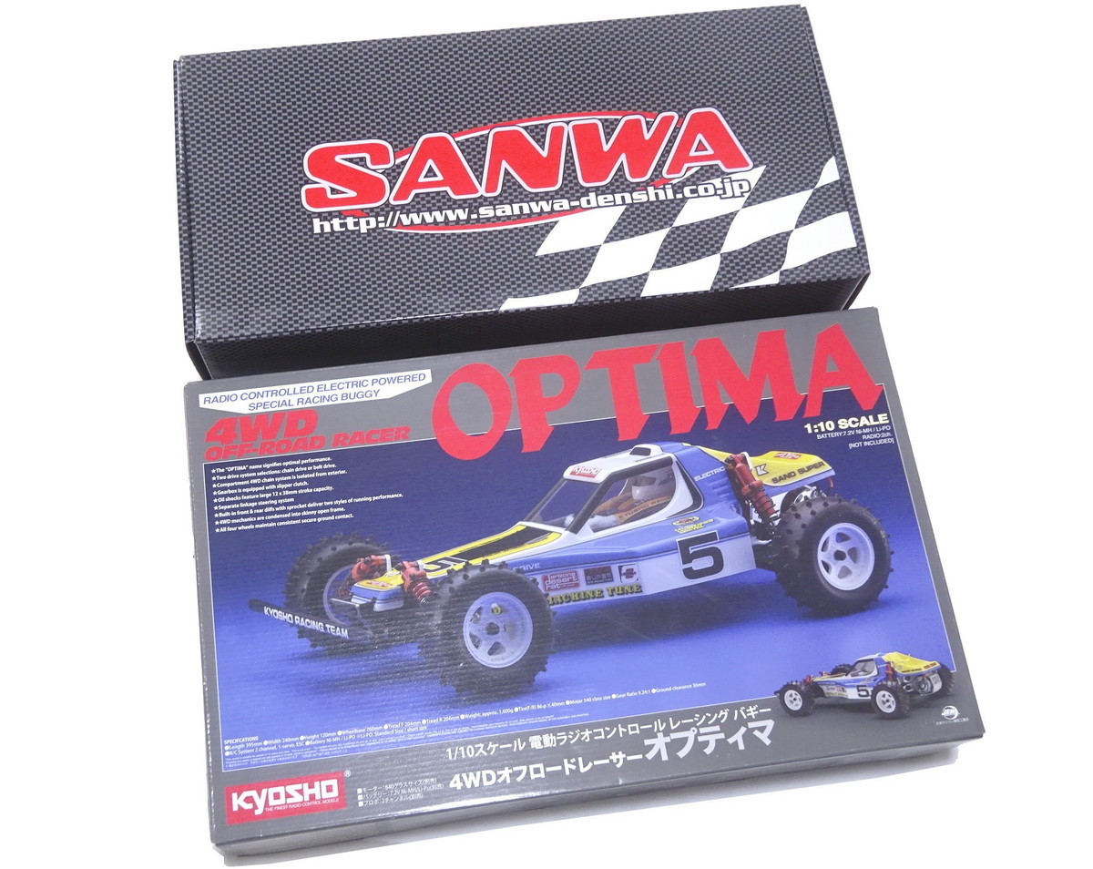 組立済 保管品▼ 京商 1/10スケール 電動RC 4WD オフロードレーサー オプティマ OPTIMA バッテリー プロポ 一式セット KYOSHO ラジコンの画像9