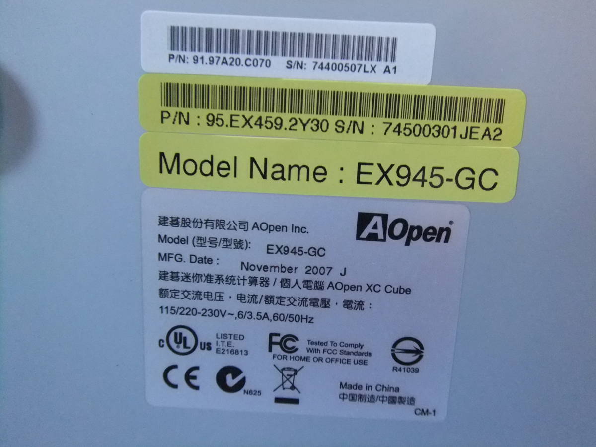 H703　AOPENXC　キューブ型　ベアボーン　EX945‐GC　未使用品_画像4